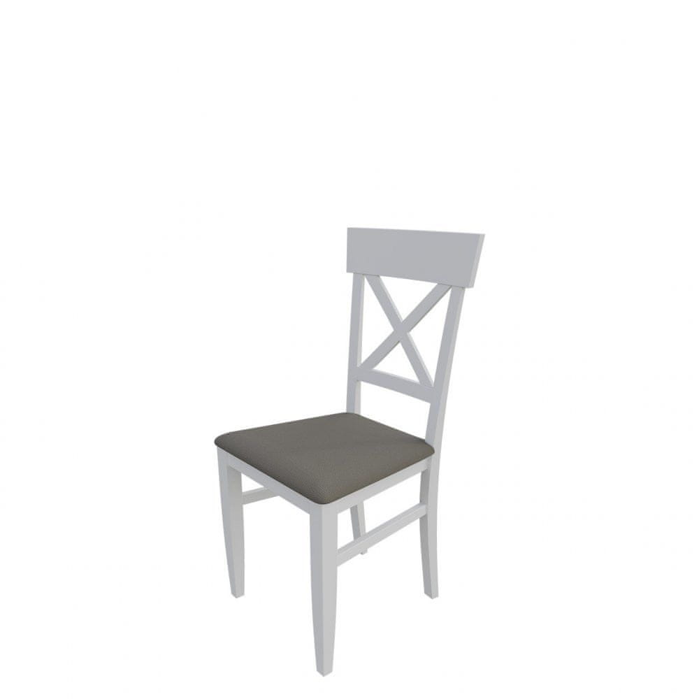 Veneti Jedálenská stolička MOVILE 39 - biela / šedá ekokoža